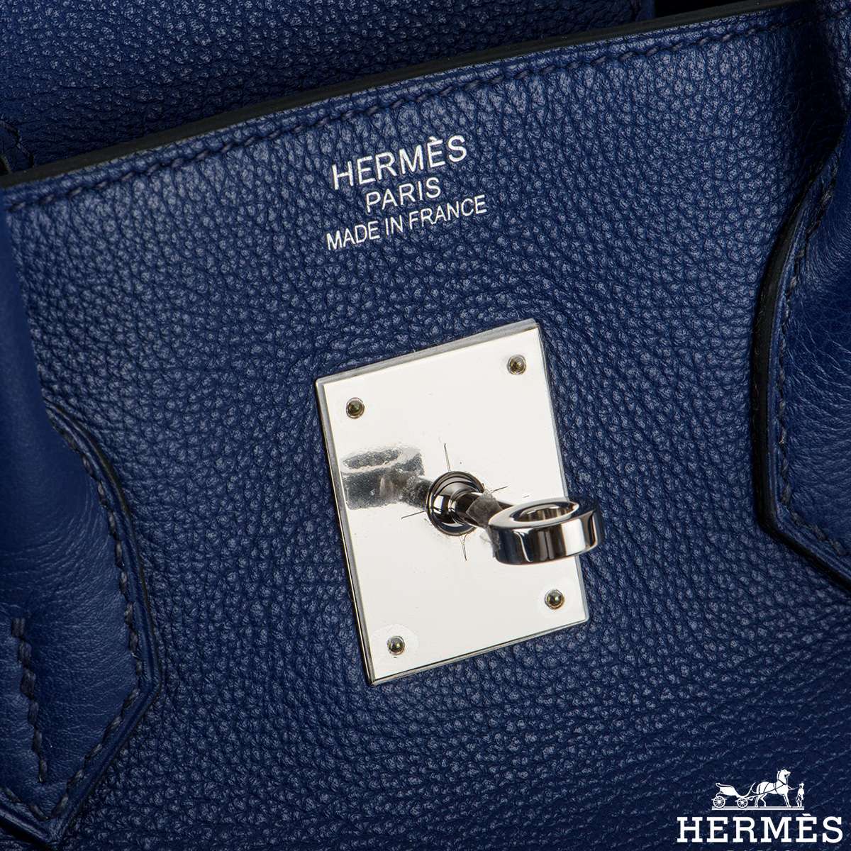 Hermes Birkin 35 Bag Blue Sapphire Limited Edition Toile Printed Sea Surf •  MIGHTYCHIC • 